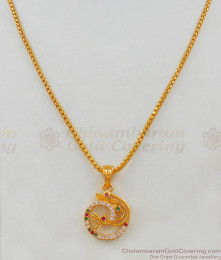 Beautiful Peacock AD Stone Pendant Chain Jewelry Daily Use Collection SMDR449 Beautiful Peacock AD Stone Pendant Chain Jewelry Daily Use Collection SMDR449