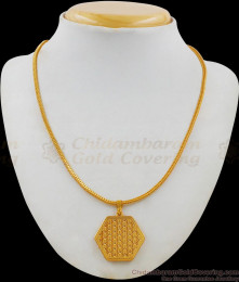 Hexagonal Design Plain Pendant Chain Jewelry Daily Use Collection SMDR451 Hexagonal Design Plain Pendant Chain Jewelry Daily Use Collection SMDR451