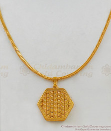 Hexagonal Design Plain Pendant Chain Jewelry Daily Use Collection SMDR451 Hexagonal Design Plain Pendant Chain Jewelry Daily Use Collection SMDR451