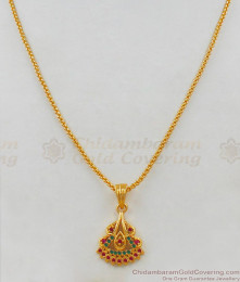 Multi Stone Peacock Pendant Chain Jewelry Daily Use Collection SMDR458 Multi Stone Peacock Pendant Chain Jewelry Daily Use Collection SMDR458