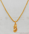 Beautiful Swan Design Gold Tone Pendant Chain With AD Ruby Stone SMDR460