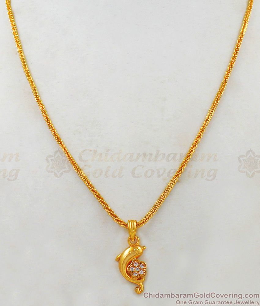 Attractive Dolphin Gold Chain With Pendant  Jewelry Collections SMDR470