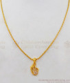 Heart Design Diamond Gold Plated Pendant Short Chain Collections SMDR478