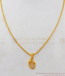 Heart Design Diamond Gold Plated Pendant Short Chain Collections SMDR478 Heart Design Diamond Gold Plated Pendant Short Chain Collections SMDR478