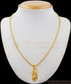 Gold Finish Peacock Design Pendant Short Chain For Office College Use SMDR481