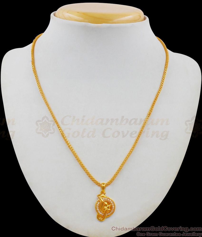 Gold Pendant Chain Diamond Stone Short Chain Collections Buy Online SMDR482