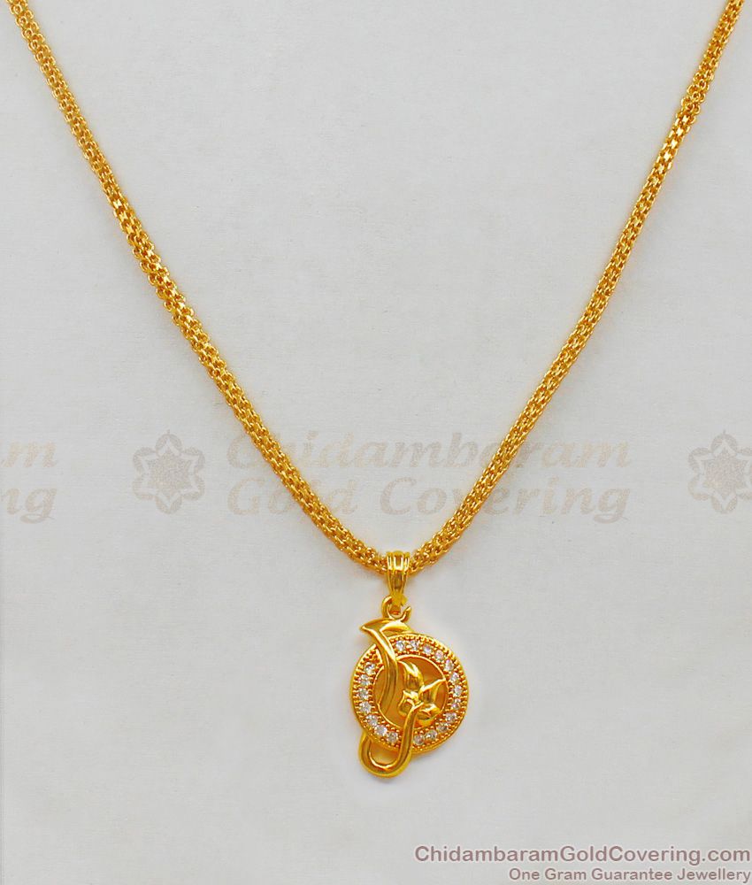 Gold Pendant Chain Diamond Stone Short Chain Collections Buy Online SMDR482