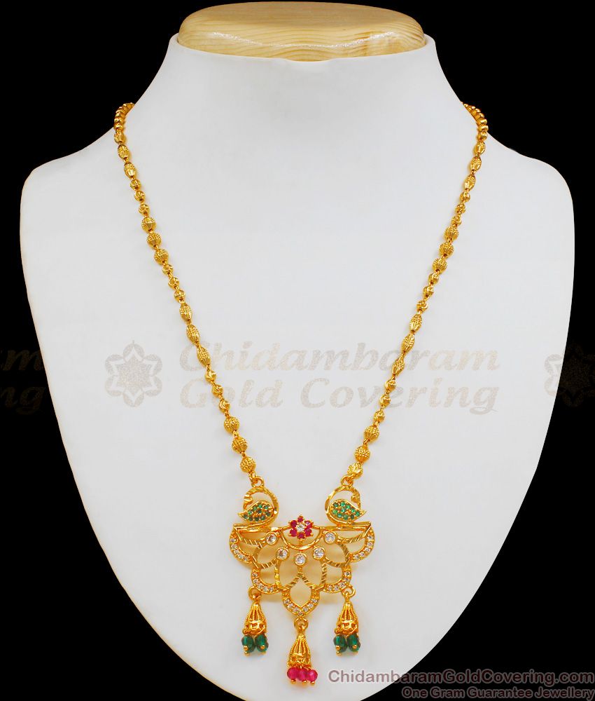 Trendy Necklace Type Pendant With Chain Gold Plated Short Chain Collections SMDR485