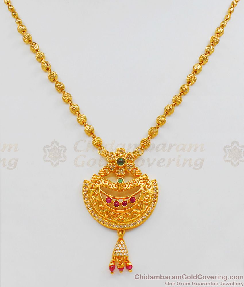 Beautiful Short Chain With Pendant Gold Plated Short Chain Collections SMDR487