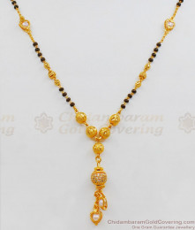 Single Line Mangalsutra With Pearl Type Gold Plated Short Chain Collections SMDR493
