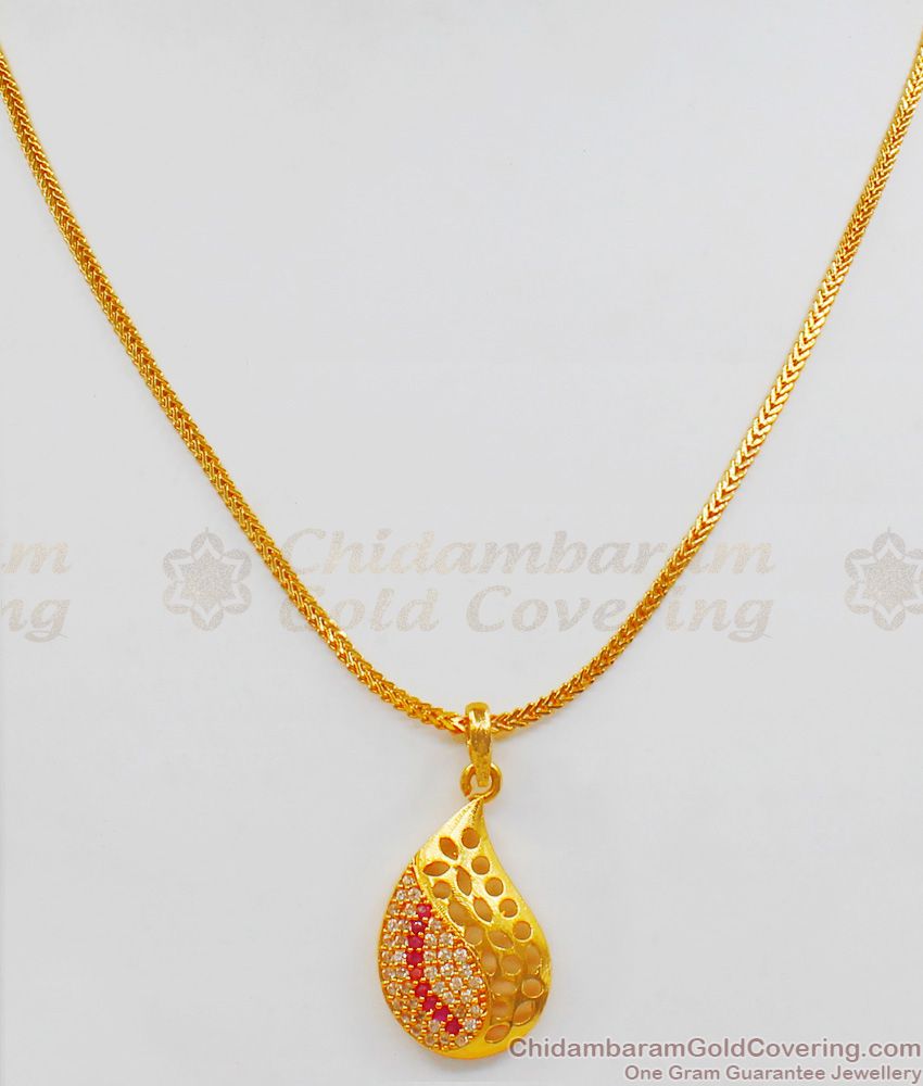 New Arrival AD Pink Stone Pendant Chain Model Short Chain For Ladies SMDR496
