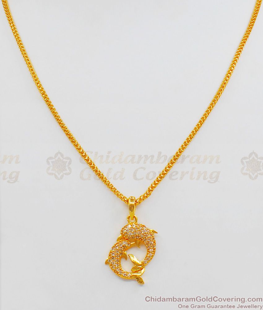 Beautiful Fish Model Diamond Pendant Chain Type Short Chain For Ladies SMDR497