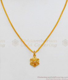 Flower Model AD White Stone Pendant Chain For Ladies SMDR498 Flower Model AD White Stone Pendant Chain For Ladies SMDR498