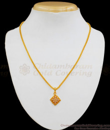 Simple And Elegant AD White Stone Pendant Chain For Ladies SMDR499 Simple And Elegant AD White Stone Pendant Chain For Ladies SMDR499