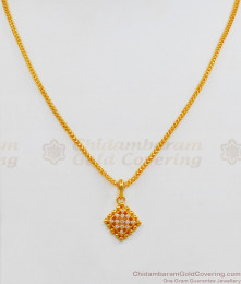 Simple And Elegant AD White Stone Pendant Chain For Ladies SMDR499 Simple And Elegant AD White Stone Pendant Chain For Ladies SMDR499