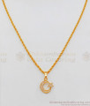 Crescent Diamond Pendant With Short Chain Gold Plated Collections SMDR507