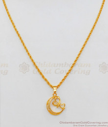 Valentine Special Diamond Pendant With Short Chain Gold Plated Collections SMDR508