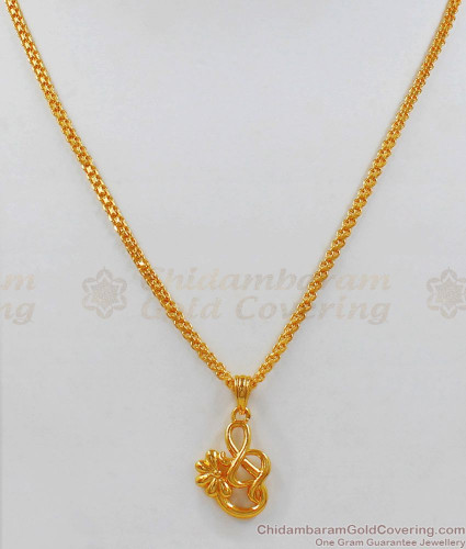 One Gram Gold Gold Pendant Chain Short 