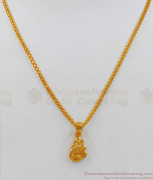 Flower Design Gold Pendant Chain Short Chain Collections Daily Wear SMDR524 Flower Design Gold Pendant Chain Short Chain Collections Daily Wear SMDR524