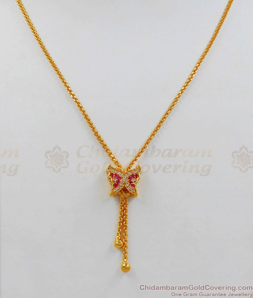 Butterfly Gold Chain With Pendant  Jewelry Collections SMDR526