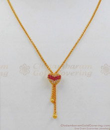 Heart Design Gold Chain With Pendant  Jewelry Collections SMDR527 Heart Design Gold Chain With Pendant  Jewelry Collections SMDR527