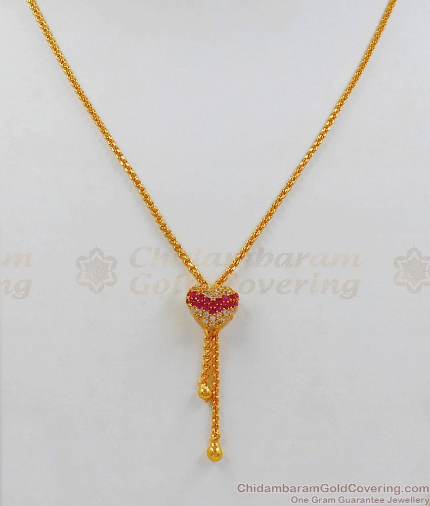 Heart Design Gold Chain With Pendant  Jewelry Collections SMDR527