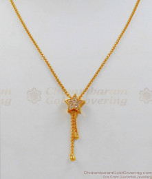 New Model AD White Stone Star Gold Chain With Pendant  Jewelry Collections SMDR528 New Model AD White Stone Star Gold Chain With Pendant  Jewelry Collections SMDR528