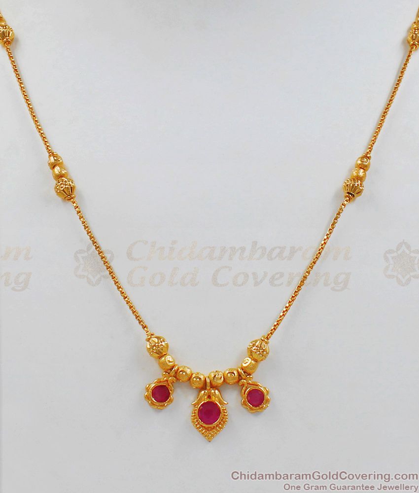 Trendy Gold Short Chain With Pendant Plated Short Chain Collections SMDR532