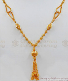 One Gram Gold Pendant With Chain Gold Plated Short Chain Collections SMDR533