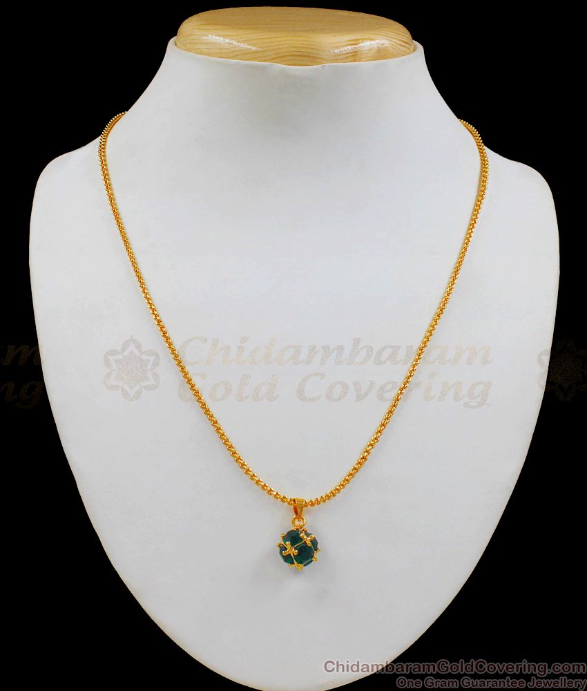 Natural Colombian Emerald Pendant Chain Jewelry Daily Use Collection SMDR535