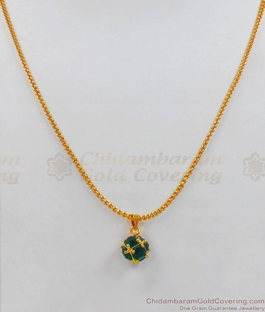 Natural Colombian Emerald Pendant Chain Jewelry Daily Use Collection SMDR535