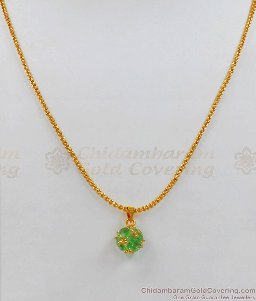 Stunning Light Green Emerald Pendant Chain Jewelry Collection SMDR536