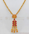 Attractive Ruby Stone Peacock Dollar Gold Short Chain With Pendant Collections SMDR537