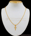 Christian Religious Cross Gold Pendant Chain Short Chain Collections Daily Wear SMDR538