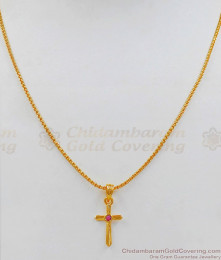 Traditional Christian Religious Cross Gold Pendant Chain Short Chain Collections SMDR539