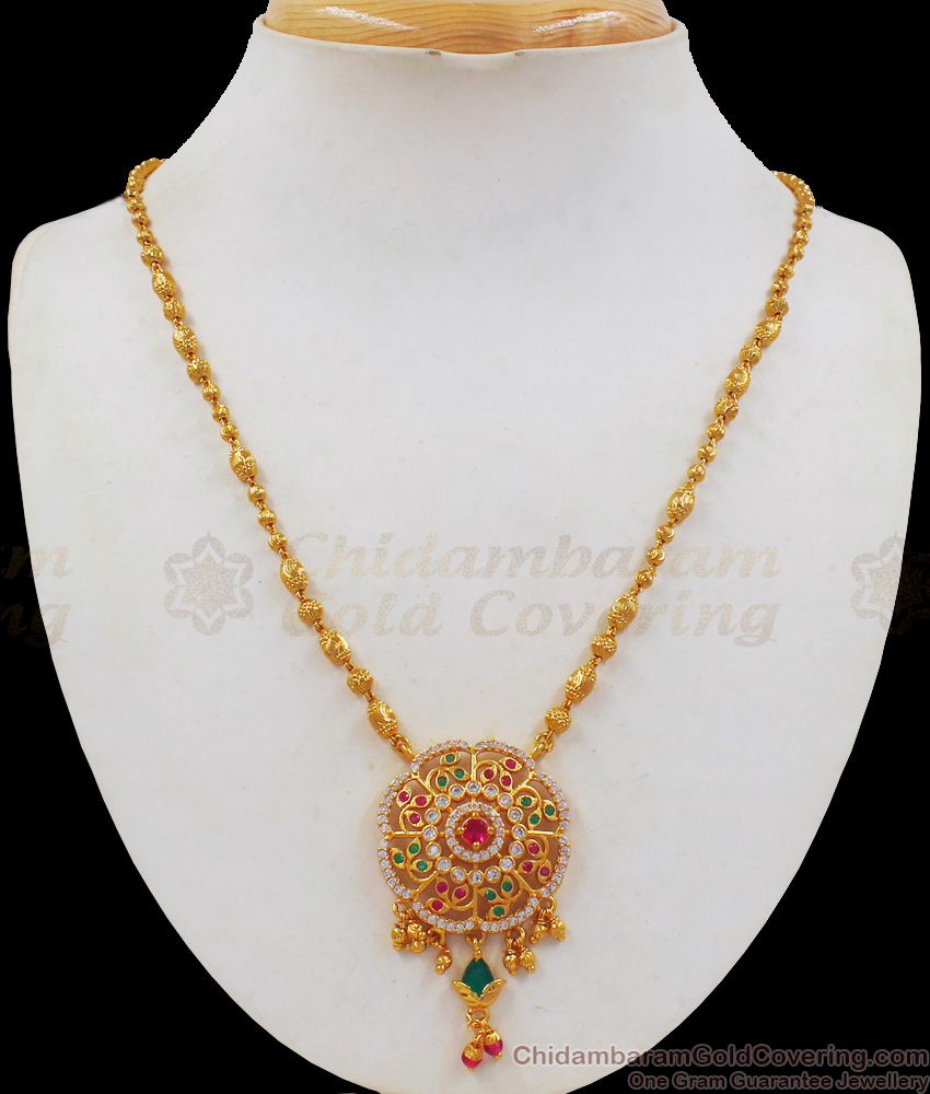 Latest Fast Moving Gold Pendant Short Chain Collection SMDR575