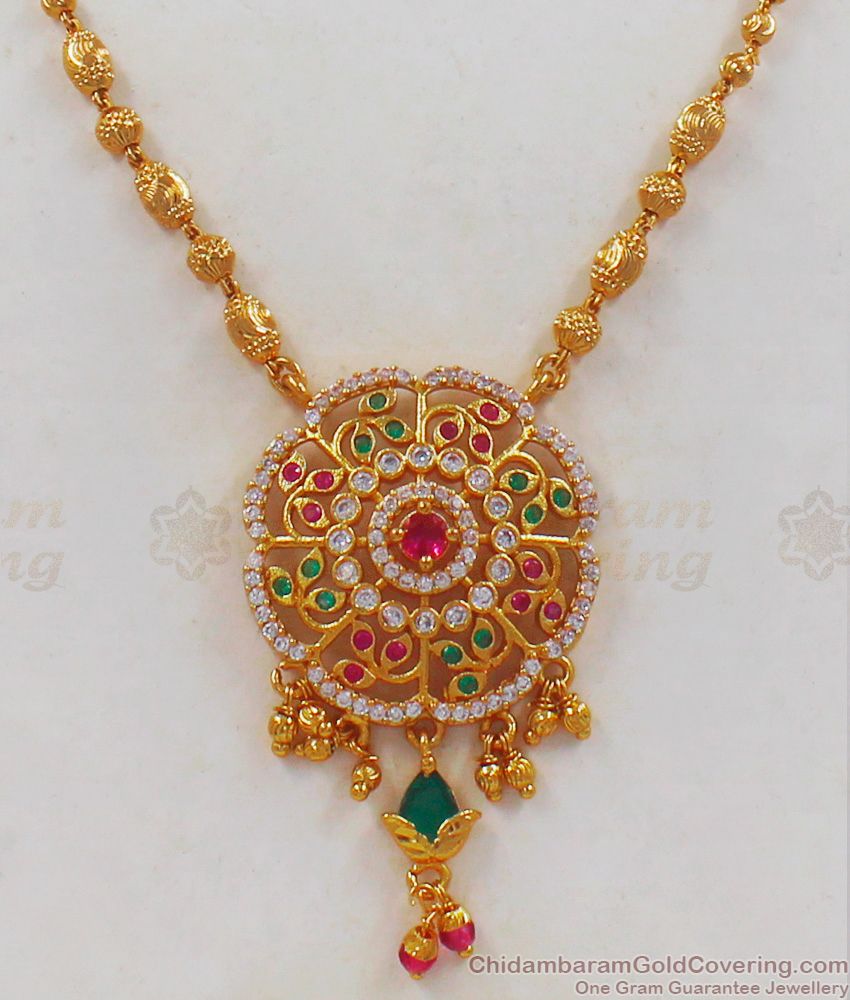 Latest Fast Moving Gold Pendant Short Chain Collection SMDR575