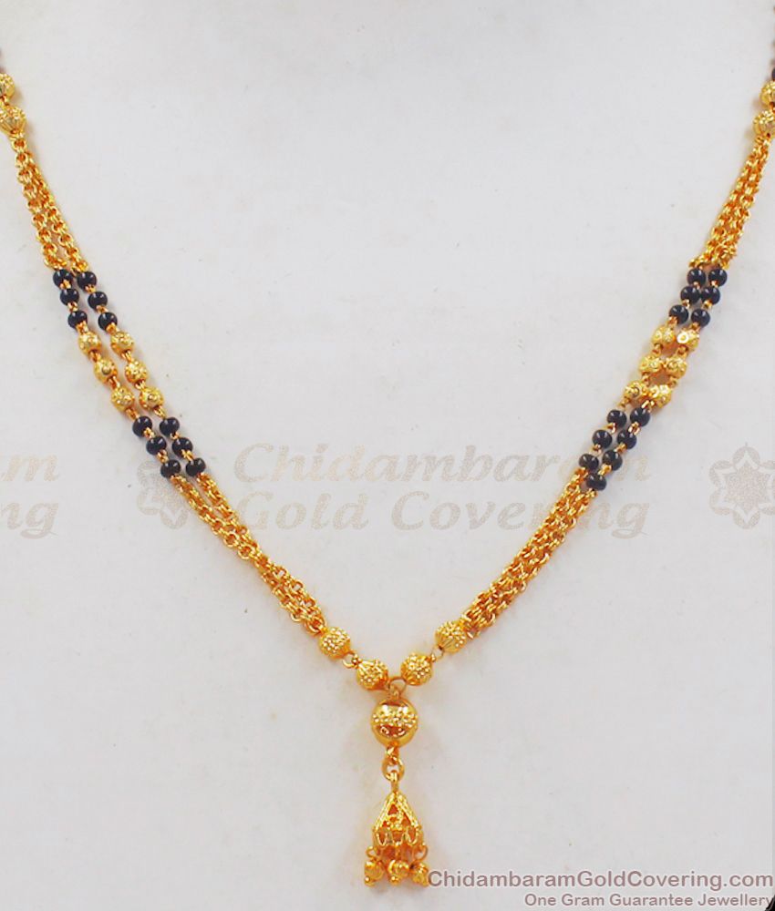 Simple Mangalsutra Type Double Line Pendant Chain for Daily Use SMDR581