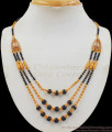 Multiline Gold Black Crystal Imitaion Necklace Collection For Women SMDR584