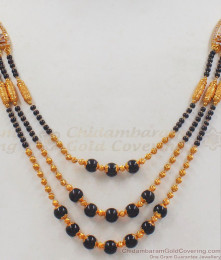 Multiline Gold Black Crystal Imitaion Necklace Collection For Women SMDR584