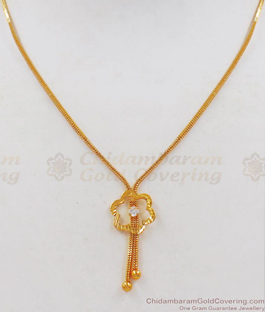 Latest Flower Design Gold Plated Pendant Chain SMDR589