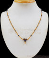 Mangalsutra Type Black Crystal Gold Beads Pendant Chain for Daily Use SMDR597