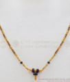 Mangalsutra Type Black Crystal Gold Beads Pendant Chain for Daily Use SMDR597