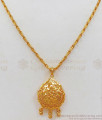 Classic Real Gold Dollar Pendant Short Chain For Daily Use SMDR599