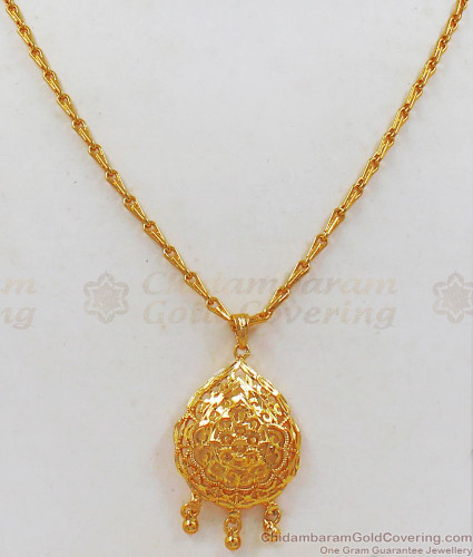 Real Gold Dollar Pendant Short Chain 