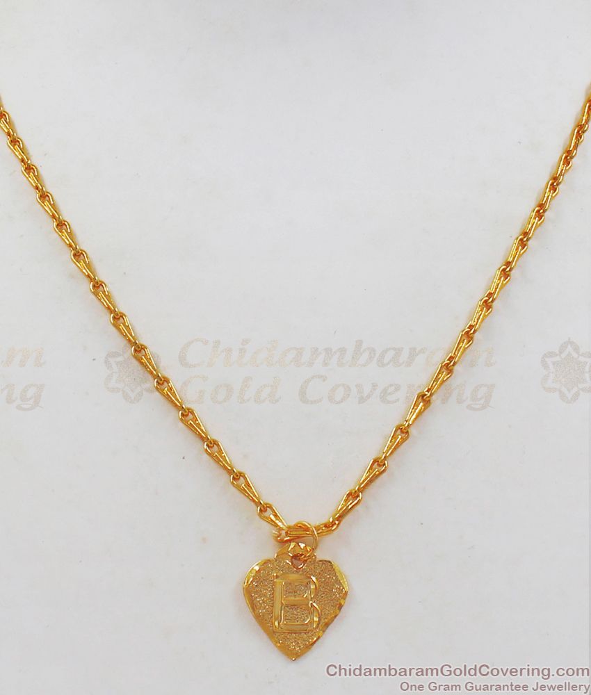 Name Dollar Alphabet B Pendant One Gram Gold Short Chain Collections SMDR600