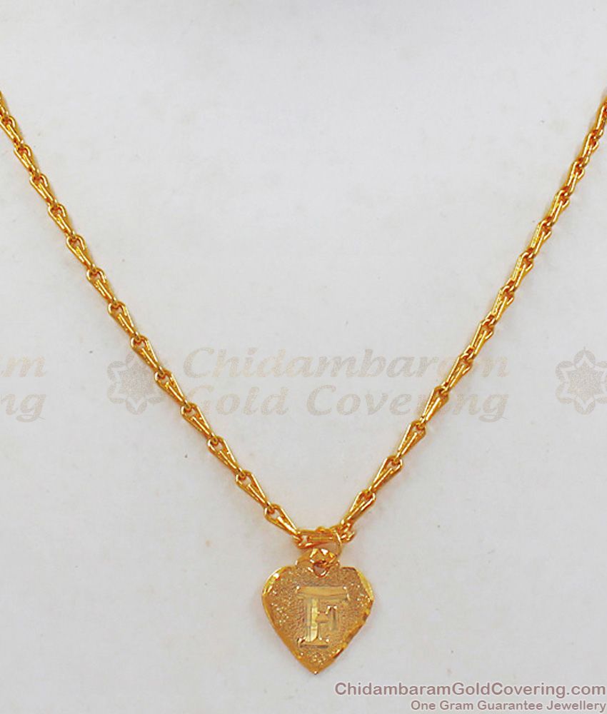 Name Dollar Alphabet F Pendant One Gram Gold Short Chain Collections SMDR601