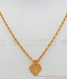 V For Victory Name Alphabet Pendant One Gram Gold Short Chain Collections SMDR602 V For Victory Name Alphabet Pendant One Gram Gold Short Chain Collections SMDR602