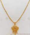 Trendy One Gram Gold Dollar Pendant Short Chain For Daily Use SMDR604