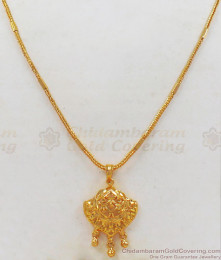Trendy One Gram Gold Dollar Pendant Short Chain For Daily Use SMDR604 Trendy One Gram Gold Dollar Pendant Short Chain For Daily Use SMDR604
